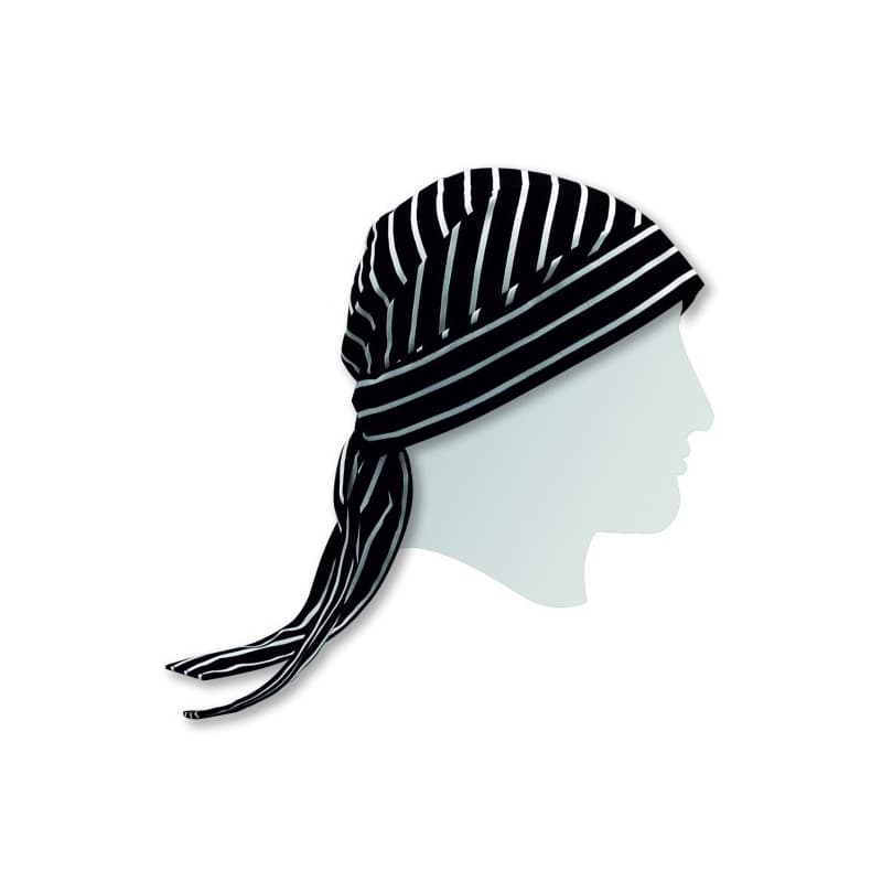 Gorro pañoleta negro con rayas