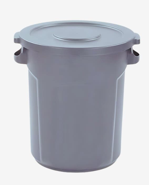BASURERO GRIS CON TAPA 40 LITROS