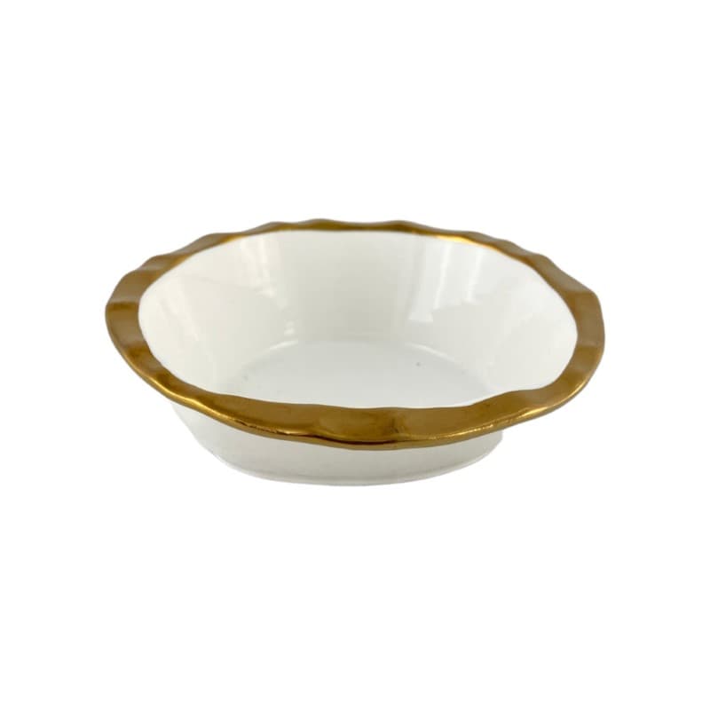 BOWL DE CERÁMICA BLANCO/DORADO 300ML 15.5X15X5CM