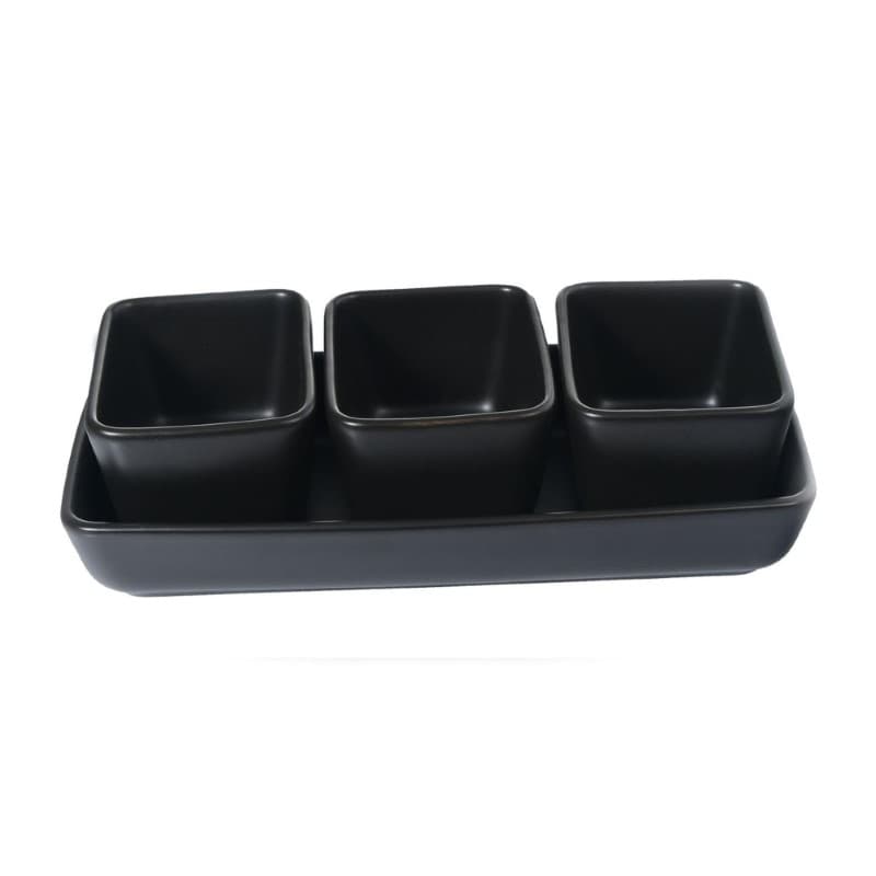 BANDEJA DE CERÁMICA TRIO NEGRO 9.5" x 4.5"