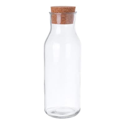 FRASCO DE VIDRIO CON TAPA DE CORCHO 800ml / 27oz