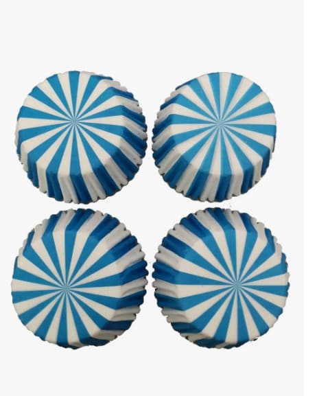 CAPACILLOS BLANCOS CON AZUL 11 CM SET DE 100 PZAS