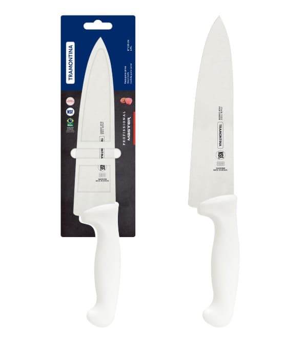 Cuchillo de carne con mango blanco 8" Linea profesional Tramontina 