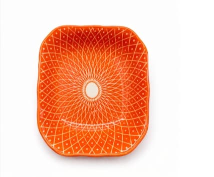 RAMEKIN DE CERÁMICA RECTANGULAR NARANJA 8.8x8.8x2CM/3.5 73g
