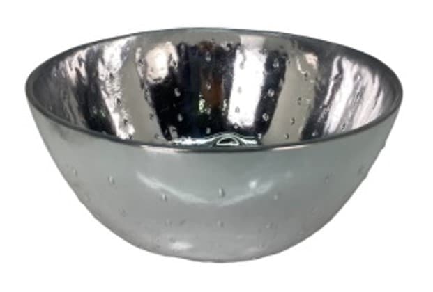 BOWL DE VIDRIO PLATEADO 15X15X6CM