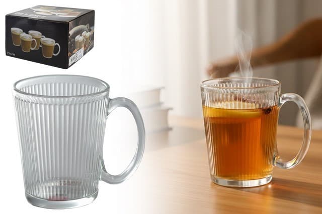 TAZA DE VIDRIO SET 4 PZAS