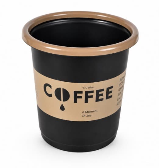 BASURERO PLASTICO DISEÑO CAFÉ 29*29 CM