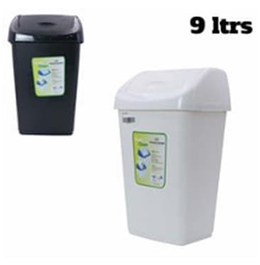 BASURERO PLASTICO CON TAPA ABATIBLE 9 LTRS