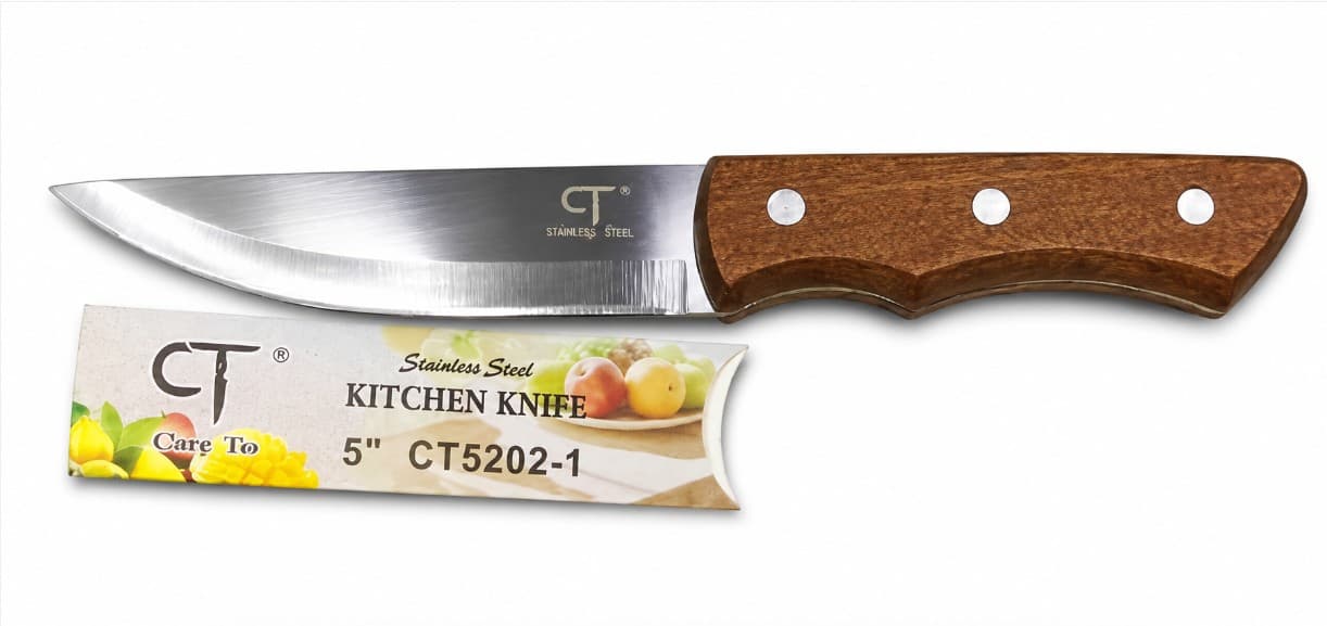 CUCHILLO DE MESA CON MANGO DE MADERA 5"