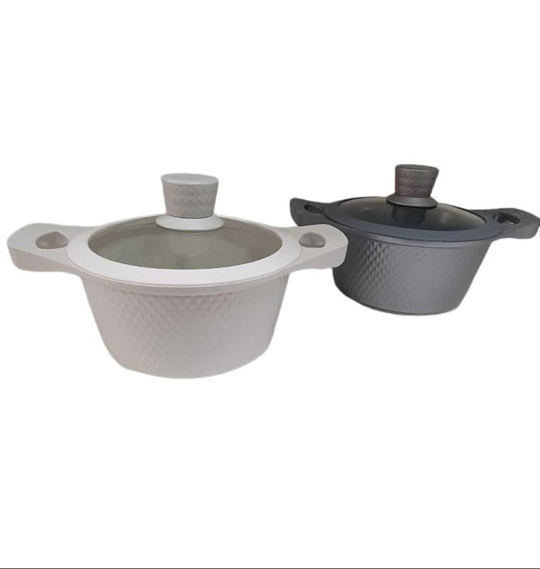 OLLA DE INDUCCIÓN DE CERÁMICA CON TAPA DE VIDRIO 20CM