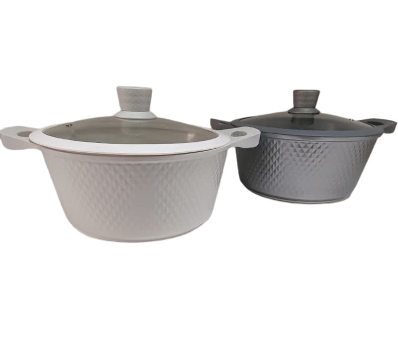 OLLA DE INDUCCIÓN DE CERÁMICA CON TAPA DE VIDRIO 28CM