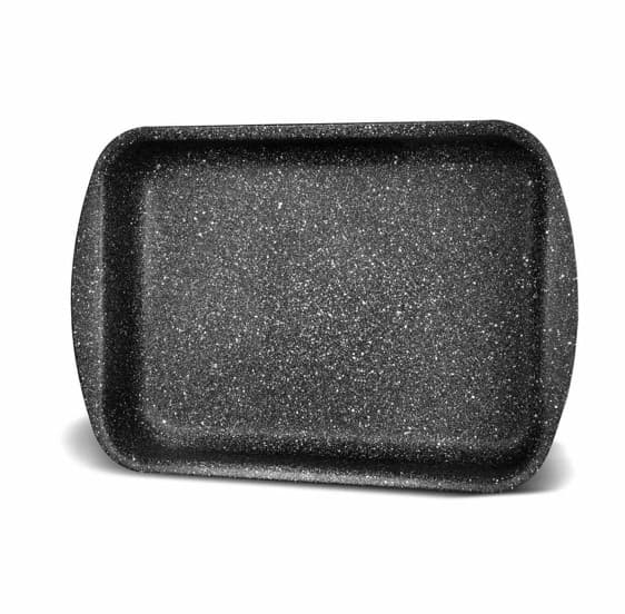 Bandeja rectangular de 35 cm aluminio con recubrimiento cerámico de mármol