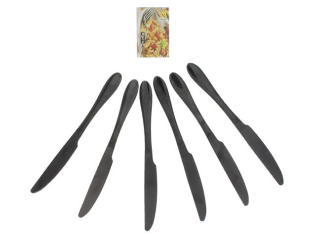 CUCHILLO MESA NEGRO SET 6PZS