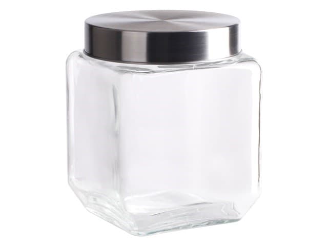 FRASCO DE VIDRIO CUADRADO CON TAPA DE ACERO 1250ml / 42.26oz