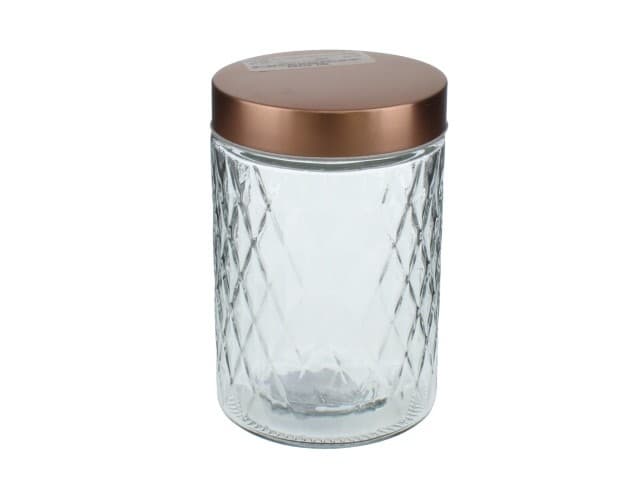 FRASCO DE VIDRIO REDONDO CON TAPA DE ACERO OCRE 1250ml / 42oz