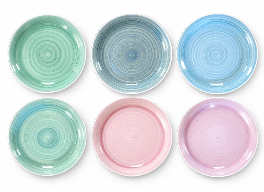PLATO DE CERÁMICA REDONDO COLORES PASTELES VARIADOS 10.5"