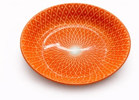 PLATO DE CERÁMICA NARANJA REDONDO 20.8x20.8x4.5CM/8465g