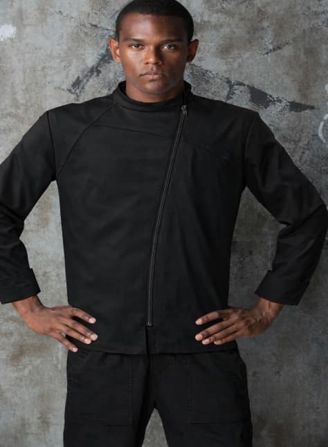 Chaqueta negra con cremallera manga larga T: XL Checkedout
