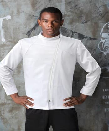 Chaqueta blanca con cremallera manga larga T: M Checkedout
