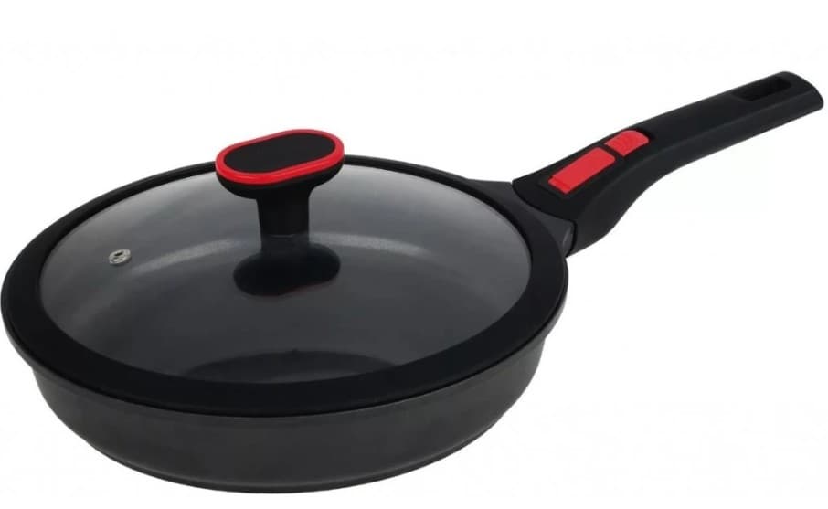 SARTEN DE INDUCCIÓN ANTIADHERENTE CON TAPA DE VIDRIO 24 CM