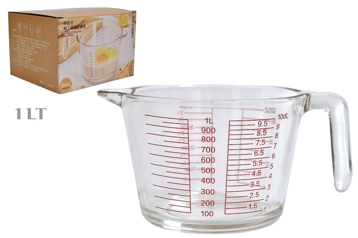 JARRA MEDIDORA DE VIDRIO 1 LITRO