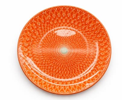 PLATO DE CERÁMICA NARANJA REDONDO 22x22x2.3CM/8.5 368g