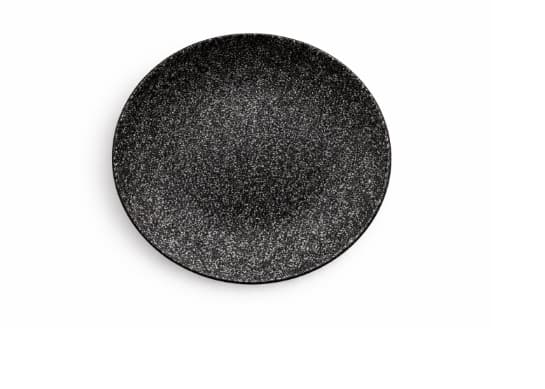 PLATO DE CERÁMICA REDONDO NEGRO 22x22x2.3CM/8.5 368g