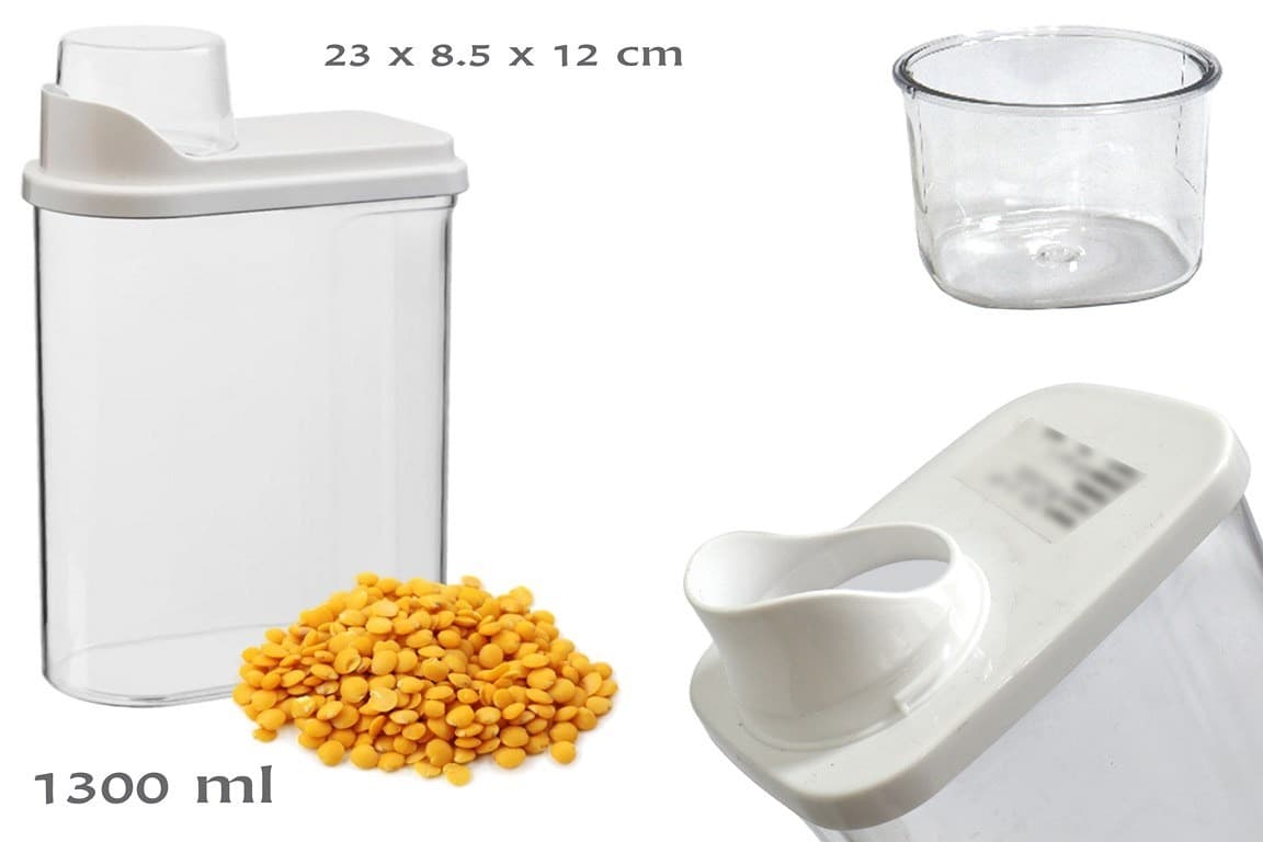 ENVASE DE PLÁSTICO CON TAPA 1300 ML