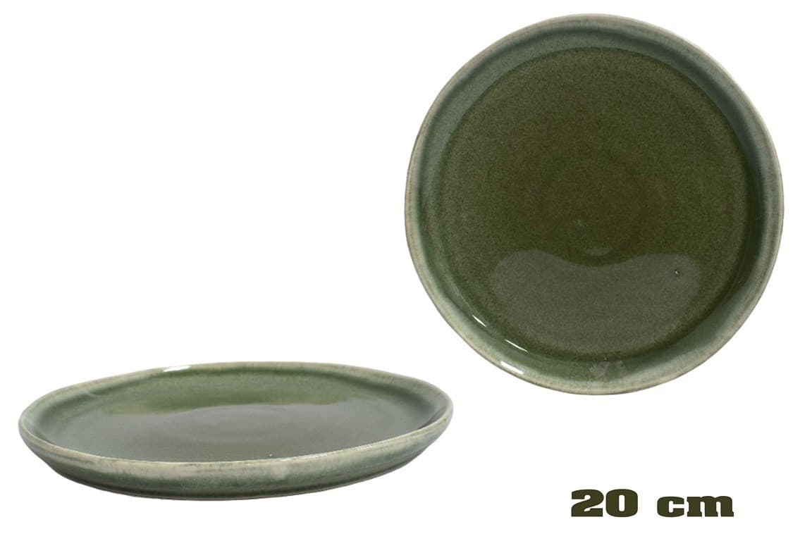 PLATO DE CERÁMICA REDONDO MARRON 8"