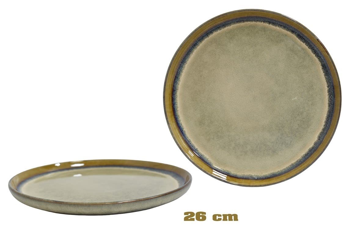 PLATO DE CERÁMICA REDONDO BEIGE 10"