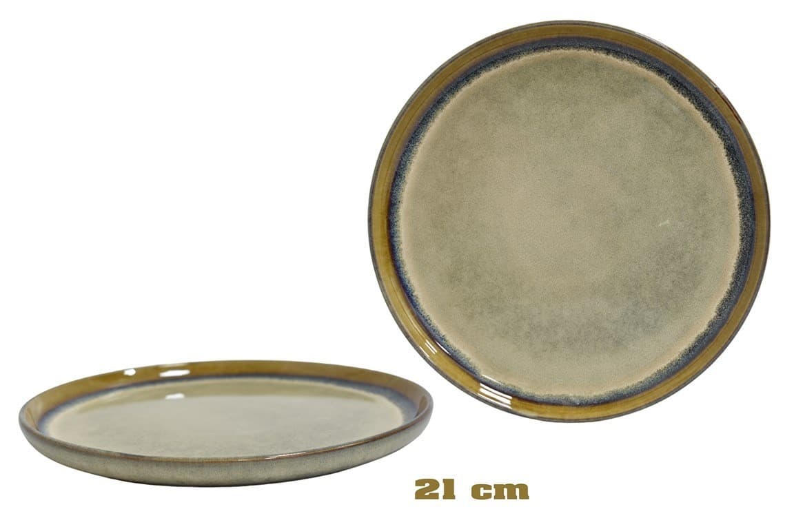 PLATO DE CERÁMICA REDONDO BEIGE 8"