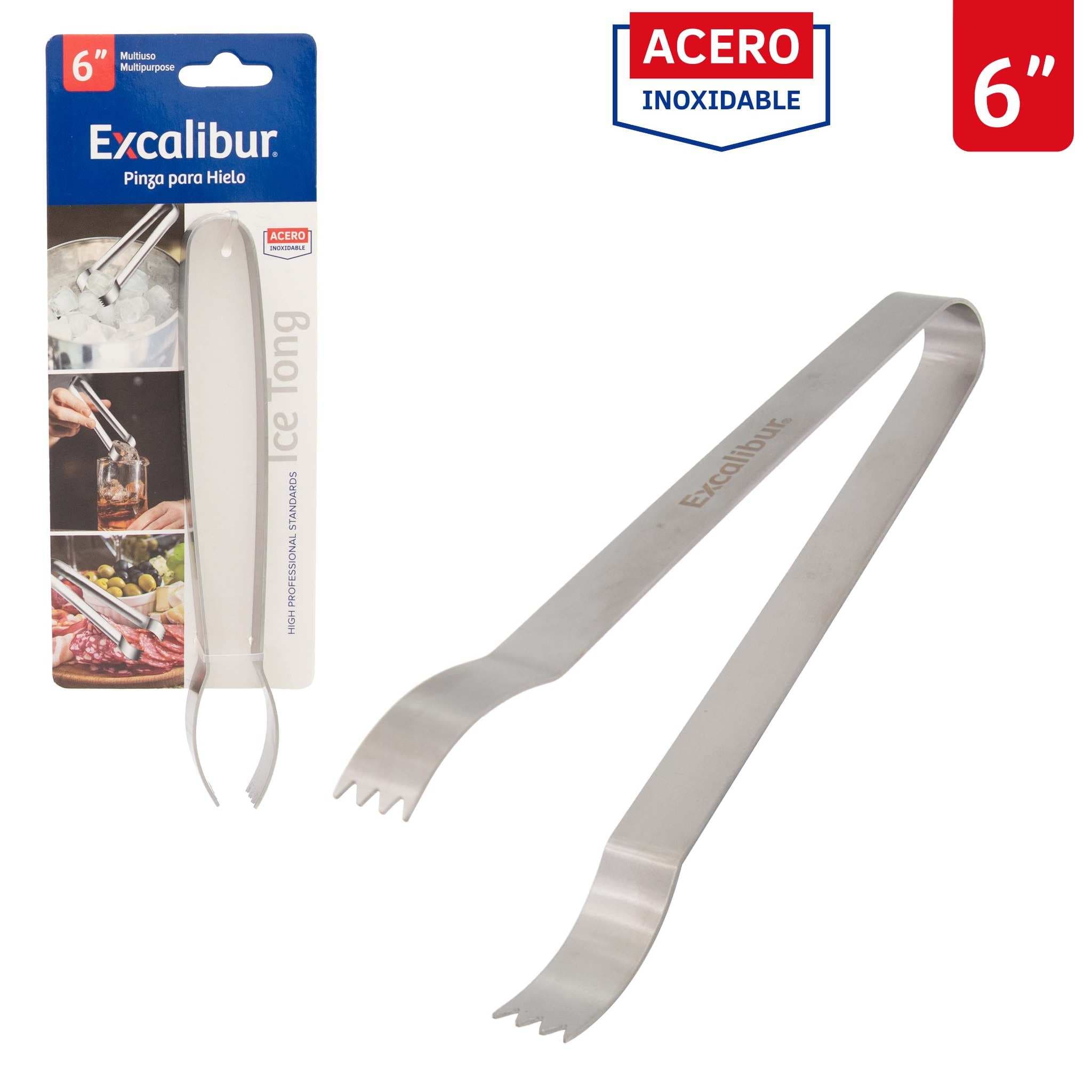PINZA PARA HIELO ACERO INOXIDABLE 6"