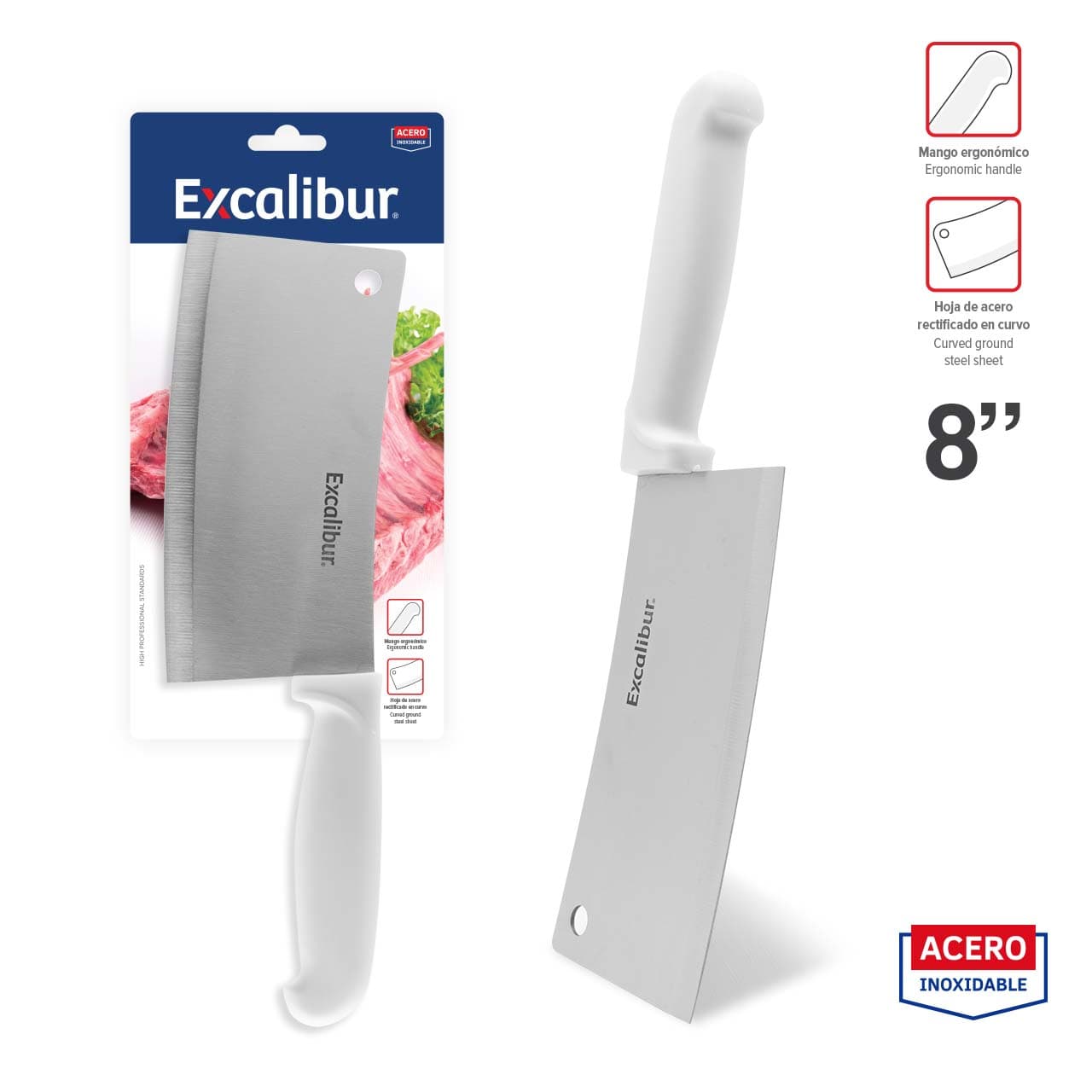 HACHA DE ACERO INOXIDABLE 8"