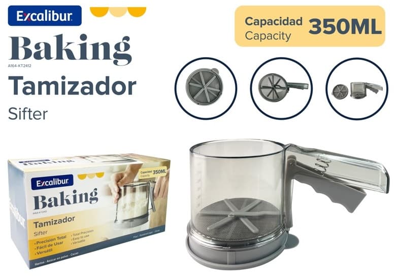 TAMIZADOR MANUAL DE HARINA 350 ML 
