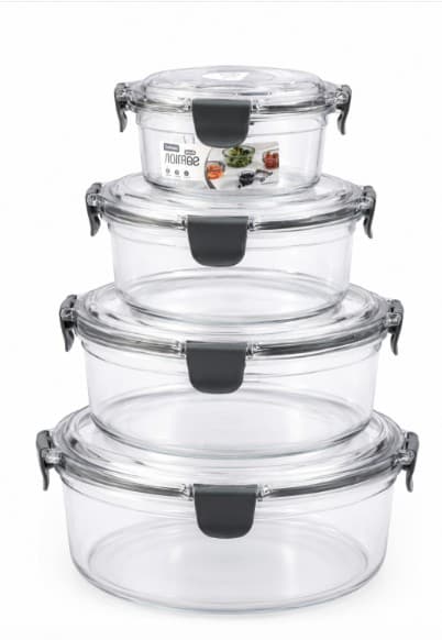 ENVASE POLICARBONATO REDONDO SET 4  PZAS