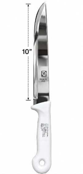 CUCHILLO CARNICERO CON MANGO BLANCO 10"