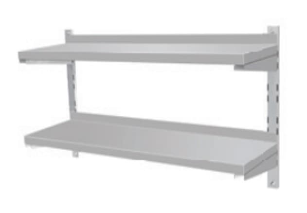 REPISA DOBLE INOX PARA PARED CON NIVELADORES 120*30*55CM