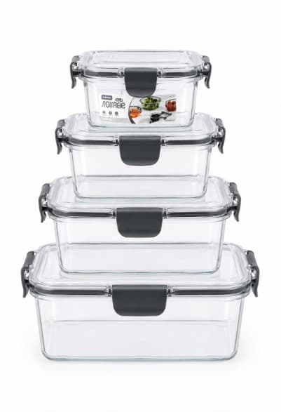 ENVASE POLICARBONATO CUADRADO SET 4  PZAS