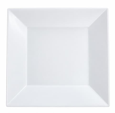 PLATO DE MELAMINA CUADRADO BLANCO 10"