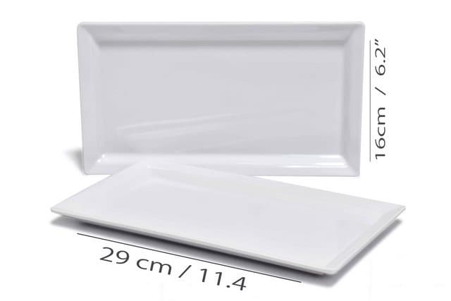 PLATO DE MELAMINA RECTANGULAR BLANCO 11.5"