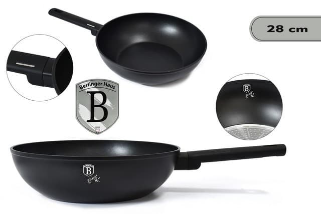 SARTEN WOK DE INDUCCIÓN ANTIADHERENTE NEGRO 28 CM