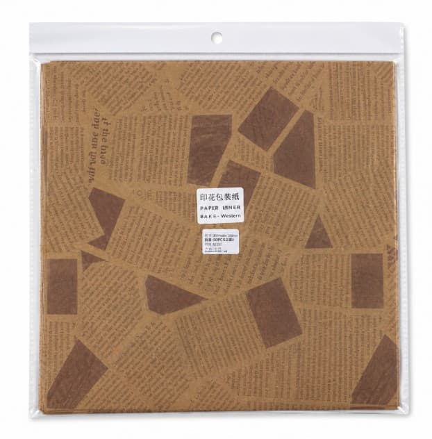 PAPEL ANTIGRASA ESTAMPADO DE PERIODICO SET 50 PZ DE 30*30 CM