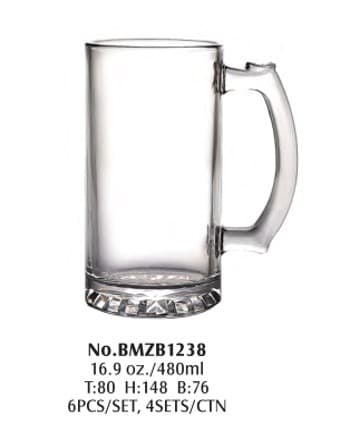 JARRA DE CERVEZA 480 ml / 16 oz SET 6 PZAS