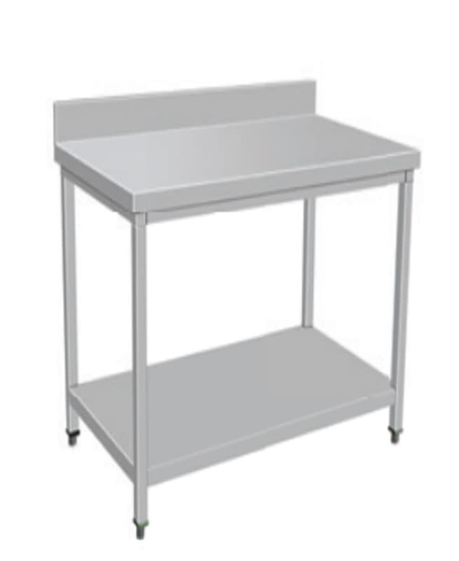 Mesa de trabajo inox con respaldar con patas cuadradas 70*60*90cm 1 mm