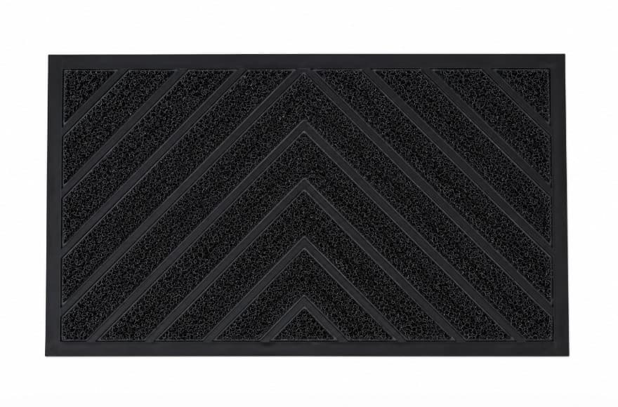 ALFOMBRA ANTIDESLIZANTE DE CAUCHO NEGRO 45X75 CM "WELCOME"