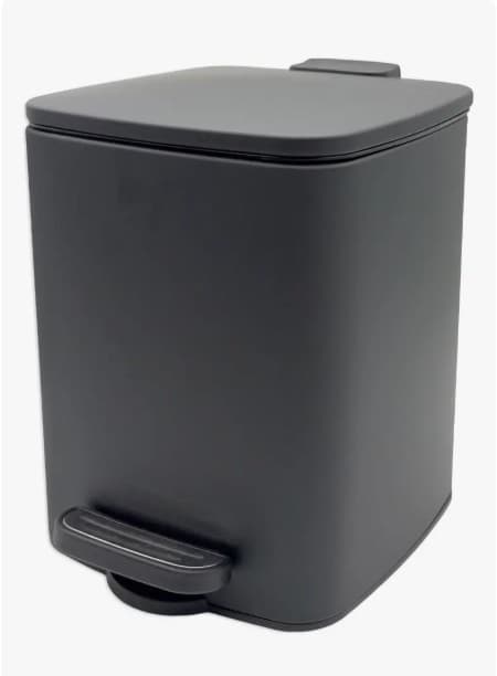 BASURERO NEGRO MATE CON PEDAL 32 LITROS