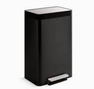 BASURERO NEGRO MATE CON PEDAL 5 LITROS