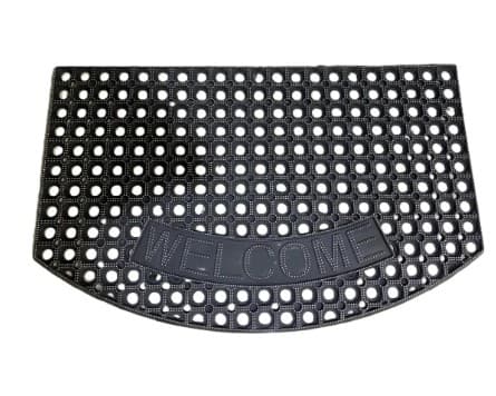 ALFOMBRA ANTIDESLIZANTE DE CAUCHO PERFORADO NEGRO 49X79 CM "WELCOME"
