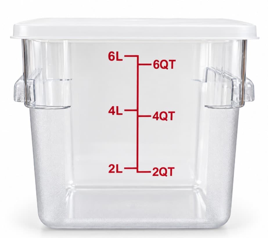 ENVASE DE POLICARBONATO 6 LITROS 23x18.5 CM