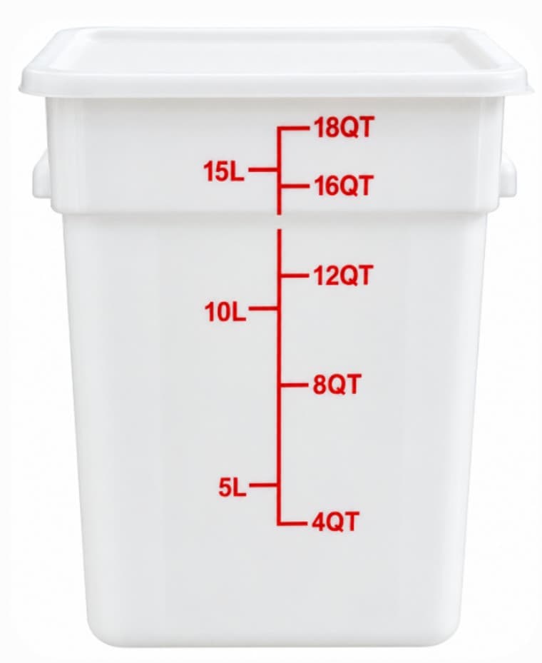 ENVASE DE POLIPROPILENO 18 LITROS 29x31.5 CM